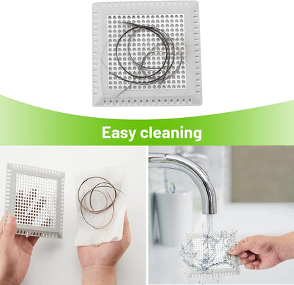 Aluvor Drain Hair Catcher,Shower Drain Cover Hair Catcher Shower Strainer | Square Shower Hair Drain Catcher for Bathroom Floor to Keep Away from Clogged Drain-No Rust!