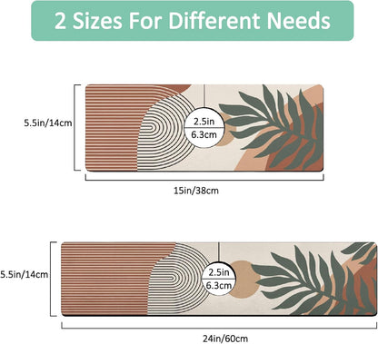 Kitchen Sink Splash Guard Faucet Mat 24" X 5.5" Tropical Leavesl Absorbent Fast Drying Mat Faucet Draining Mat Sink Splash Guard Behind Faucet Drip Catcher for Kitchen Bathroom