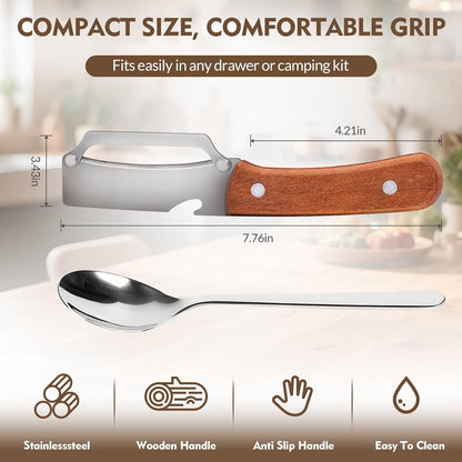 Multifunctional Vegetable Potato Peeler for Kitchen，Wooden-Handled Stainless Steel Sharp Peeler Knife with Built-In Bottle Opener for Veggie, Fruit, Potato, Carrot, Apple Ergo 1PCS