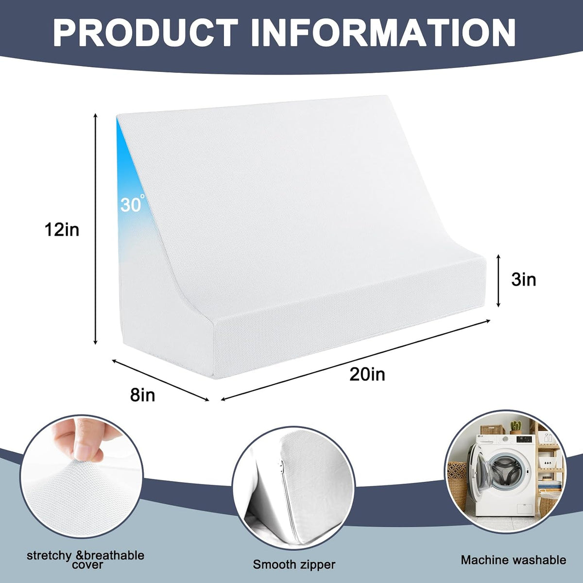 Blanket Lifter for Feet – Bed Sheet Raiser, Post-Surgery Foot Elevation Pillow with Removable Washable Cover – Leg, Knee & Ankle Pain Relief for Arthritis, Neuropathy & Recovery (White)