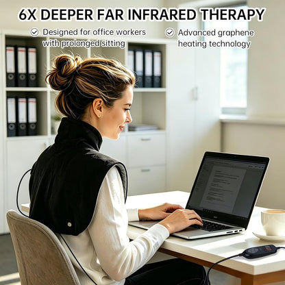 1min Fast Heating Pad for Neck Shoulders & Back, 6X Far Infrared Heat Wrap