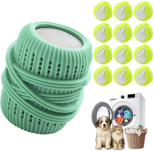 Pet Hair Remover for Laundry,Reusable Dog & Cat Hair Remover for Laundry Effectively Laundry Pet Hair Catcher for Clothes and Bedding,Suitable for lint Catcher for Washing Machine (12, Yellow)