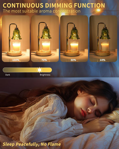 SupBri Candle Warmer Lamp with Timer & 4Bulbs, Pink Flower Glass Shdae