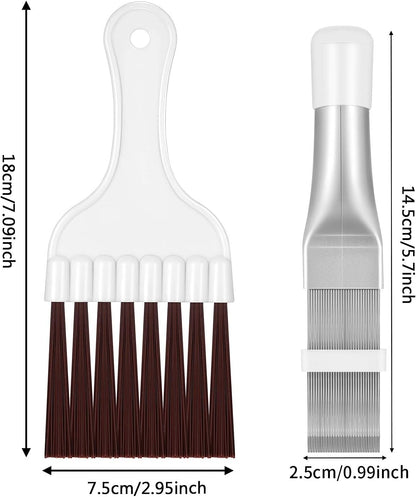 Boao 2 Pieces Air Conditioner Condenser Fin Comb and Fin Cleaning Brush | Air Conditioner Coil Cleaner, Refrigerator Coil Cleaning Whisk Brush, Evaporator Radiator Repair Tool