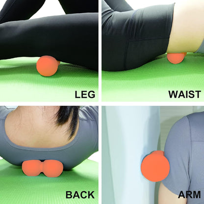 Hard Peanut Massage Ball, Double Lacrosse Massage Ball. Deep Tissue Massage Roller Mobility Ball for Physical Therapy Myofascial Release Muscle Relaxer Acupoint Massage (Blue) | Mobility Massager Tool for Deep Tissue Physical Therapy Myofascial Release