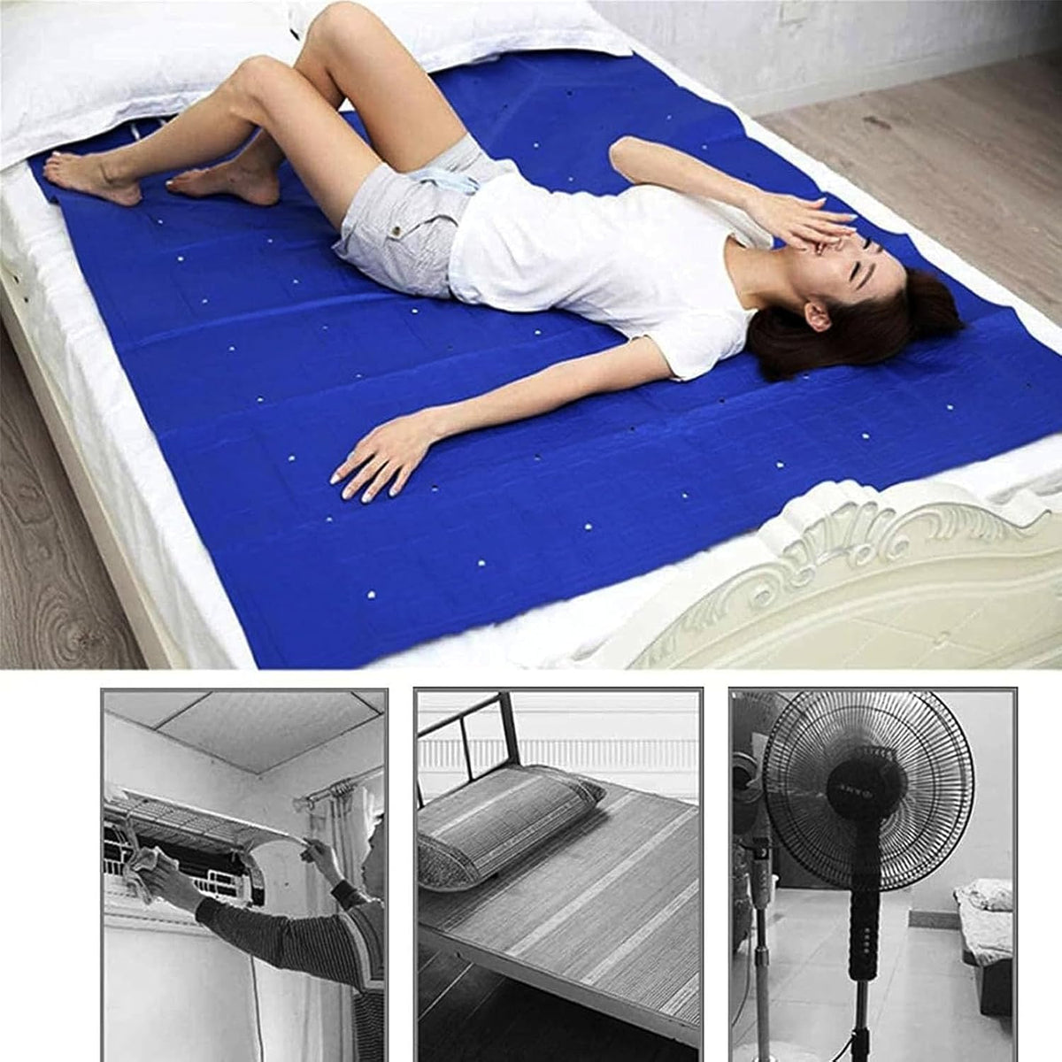 1.6 * 0.7/1.4M Bed Cooling System for Night Sweats with 4 Speed Air Cooler Fan,Water Bed Cooler Ideal for Hot Sleepers (1.6 * 0.7M)