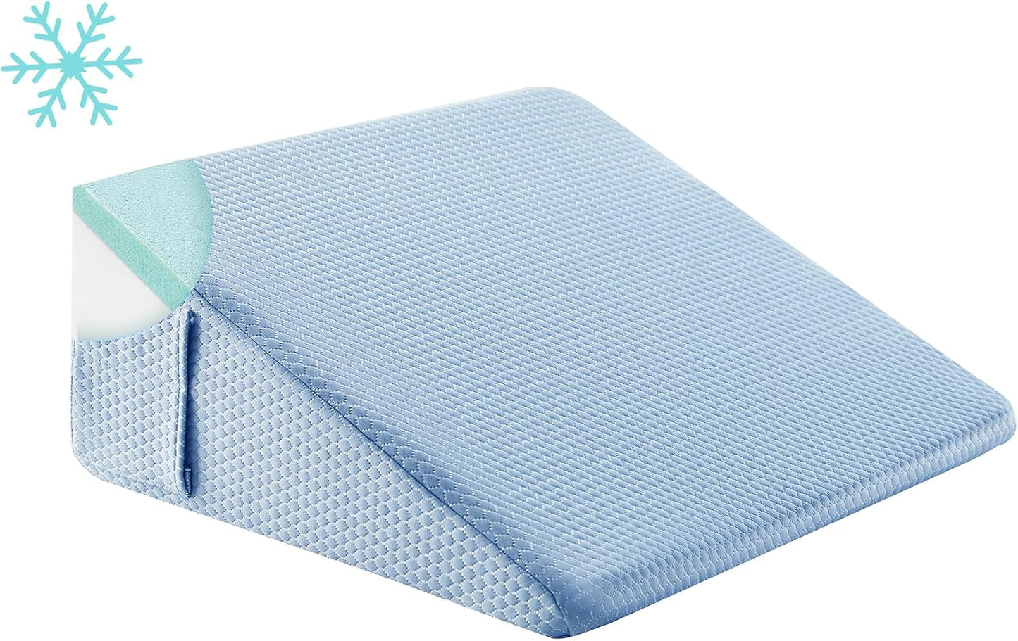 Bedluxe Wedge Pillow, 10 inch Bed Wedge Pillow for Headboard, Pillow Wedge for Acid Reflux Relief, Sleeping, Back Pain Relief, Snoring, Triangle Pillow Wedge, White/Grey