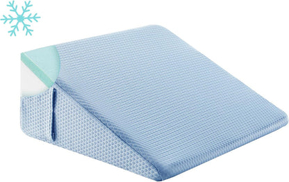 Bedluxe Wedge Pillow, 10 inch Bed Wedge Pillow for Headboard, Pillow Wedge for Acid Reflux Relief, Sleeping, Back Pain Relief, Snoring, Triangle Pillow Wedge, White/Grey