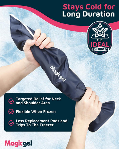 Magic Gel Neck Cooling Tube - Cooling Neck Ring - Reusable Ice Ring Wraps - Necks, Face Ice Coolers - Frozen Cool Wraps, Tubes for Summer Heat, Extremely Hot Weather - 2 Pack, B&W