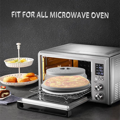 Microwave Splatter Cover Collapsible Microwave Cover for Food 10.5 inch | Easy Grip Handle, Fruit Drainer, BPA-Free, Dishwasher Safe, Grey