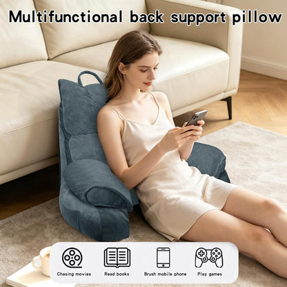 Reading Pillow for Bed with Arms, Back Support, Memory Foam（Grey Black）