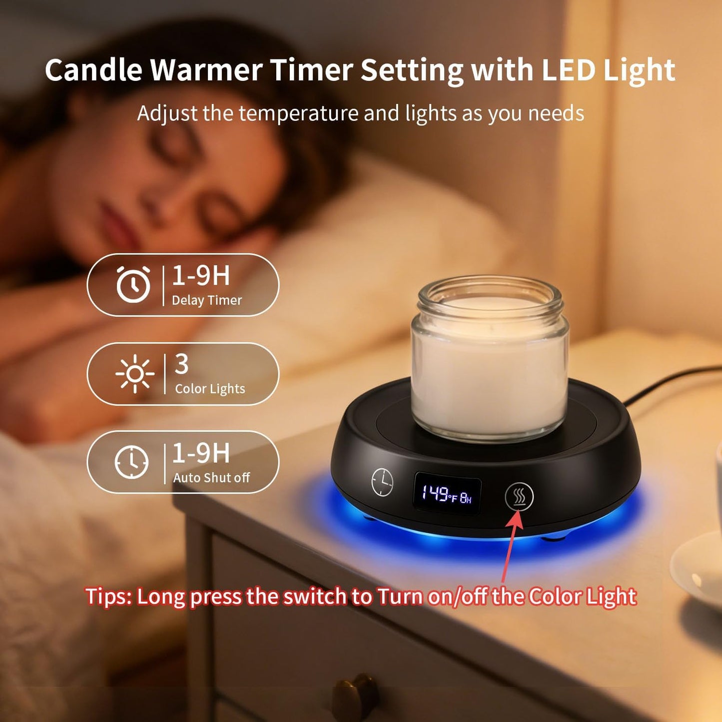 Coffee Mug Warmer + Mug Set, Cup Warmer for Desk, Candle Warmer with Timer | Electric Beverage Milk Tea Hot Drinks Warmer, 4 Temp Setting, 8H Auto Shut off Timer, Home Office Birthday Present