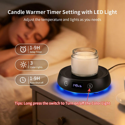 Coffee Mug Warmer + Mug Set, Cup Warmer for Desk, Candle Warmer with Timer | Electric Beverage Milk Tea Hot Drinks Warmer, 4 Temp Setting, 8H Auto Shut off Timer, Home Office Birthday Present