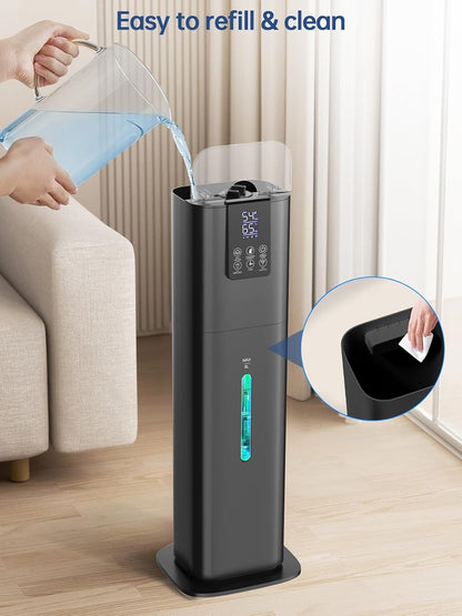 8L Smart Humidifiers for Bedroom Large Room, 2.1Gal Cool Mist Top Fill Diffuser Ambient Light, App & Remote Control, 3 Mist Modes, Quiet Humidifier for Home Office Plant