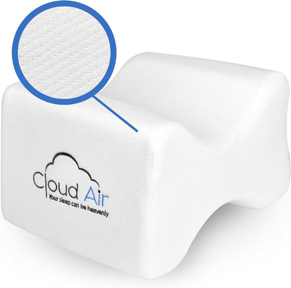 Vaunn Medical Cloud Air Side Sleeper Memory Foam Knee Pillow and Leg Positioner Cushion to Soothe Back, Leg and Hip Discomfort