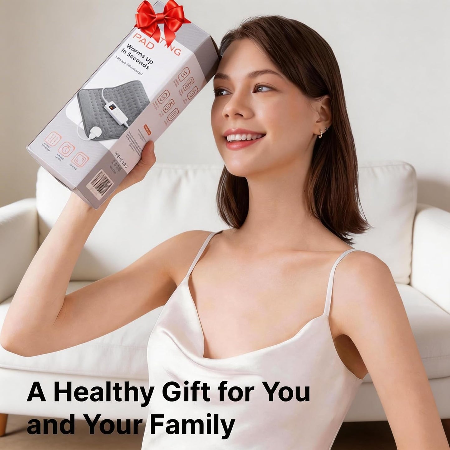 Heating Pad for Back, Neck, and Shoulder Pain Relief, Electric Heat Pad with 6 Heat Levels, Moist Heat Option, Auto Shut-Off, Birthday Christmas Gift for Women Men Mom Dad Grandma, Gift for her