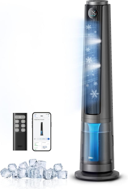 DREO TurboCool Misting Fan 516, 5℉ Drop Cooling Fans that Blow Cold Air