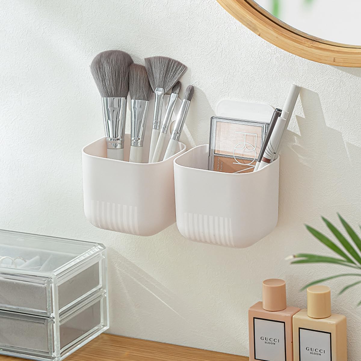 Fridge Magnetic Cup Storage Rack, Magnetic Locker Organizer for Pen, Holder for Laundry, Board, Desks, Dresser, White