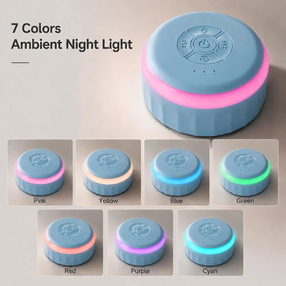 White Noise Sound Machine with Night Light for Sleep Adults Baby | Portable Sound Machine for Travel Office Home Yoga Meditation 26 Soothing Sounds 3 Timers Memory Function Blue