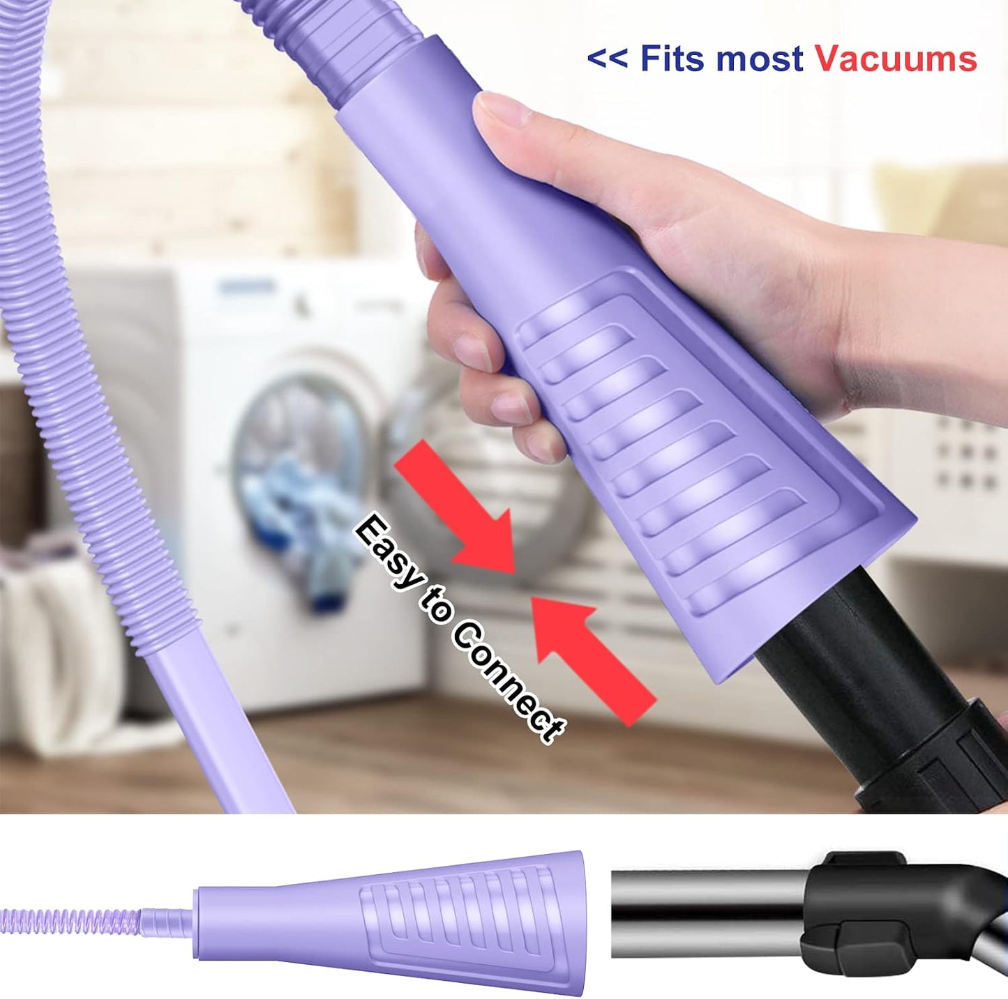 Sealegend 2 Pieces Dryer Vent Cleaner Kit Dryer Lint Vacuum Attachment Hose | Flexible Dryer Vent Vacuum Hose for Deep Cleaning/Lint Remover Kit with Guide Wire/Dryer Lint Trap Cleaner Ease of Use (Blue)