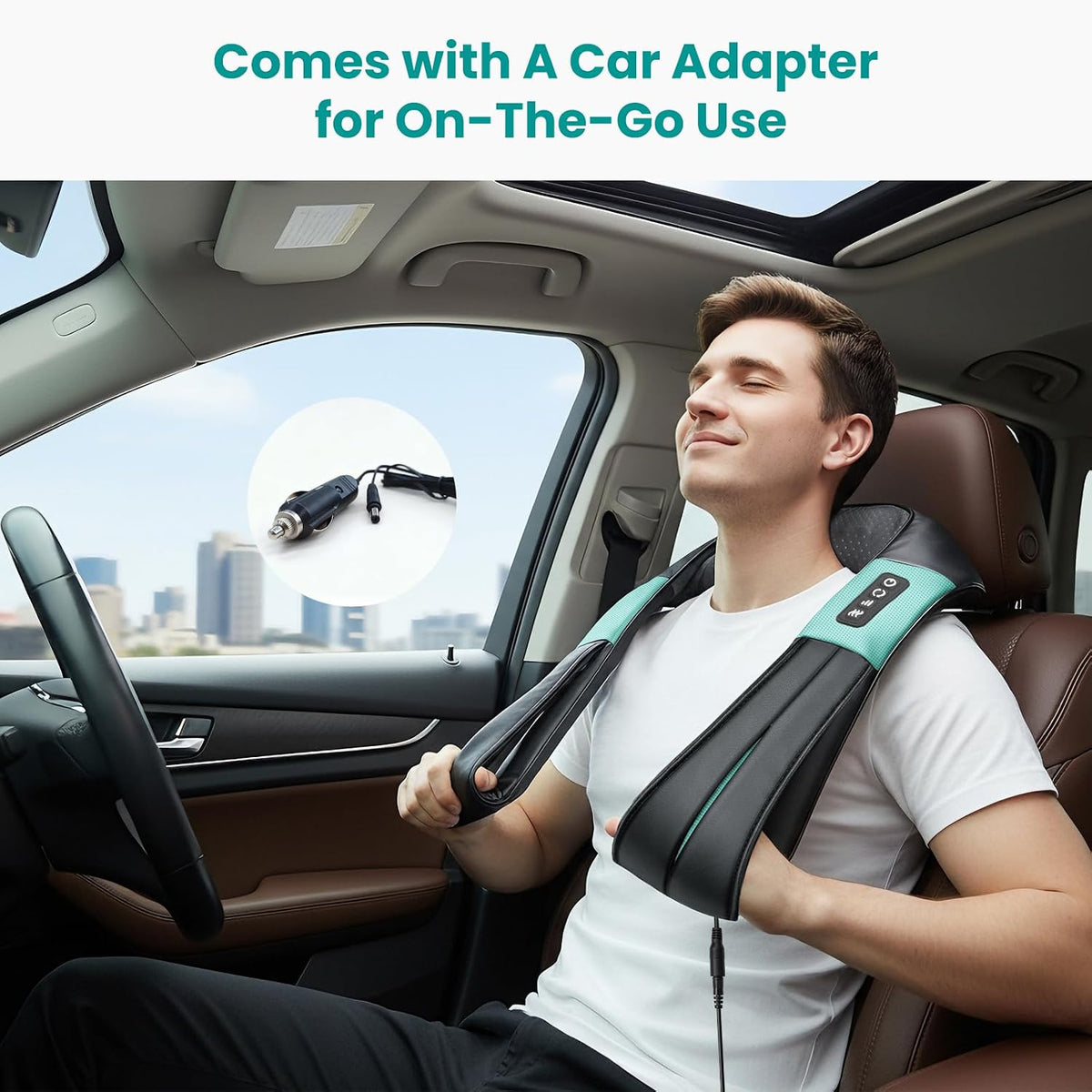 Nekteck Shiatsu Neck Massager with Heat for Pain Relief, NOT Cordless
