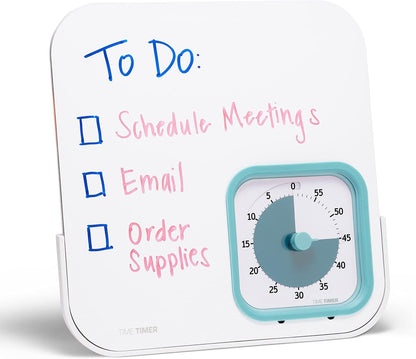 TIME TIMER MOD with Dry Erase Board — 60-Minute Visual Countdown Timer with Magnetic Whiteboard — for Notes, Chores, Classroom and Office Reminders, Visual Schedules, for Kids and Adults (Orange)