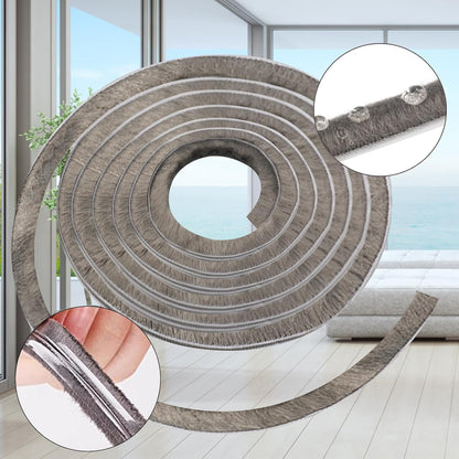 16 Ft (5m) 196 Inch Sliding sash Windows Doors Tape Pile Draught excluder Brush Seal Strip weatherstrip 7mm x 12mm (7/24 1/2 Inch, Gray)