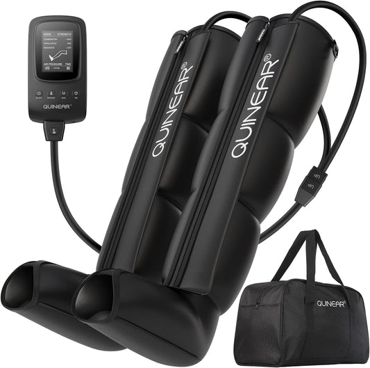 QUINEAR Leg Recovery Compression System for Athlete Post Workout, Professional Sequential Device for Massage Therapy, Foot and Leg Recovery Boots, Improve Circulation Reduce Muscle Soreness (Medium)