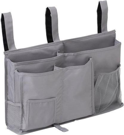 Large Pocket Bedside, Hanging Storage Organizer for Books,Phones,Tablets,Accessory and TV Remote - Best for Headboards, Bed Rails, Dorm Rooms, Bunk Beds, Apartments, Bathrooms &Travel (Light blue)