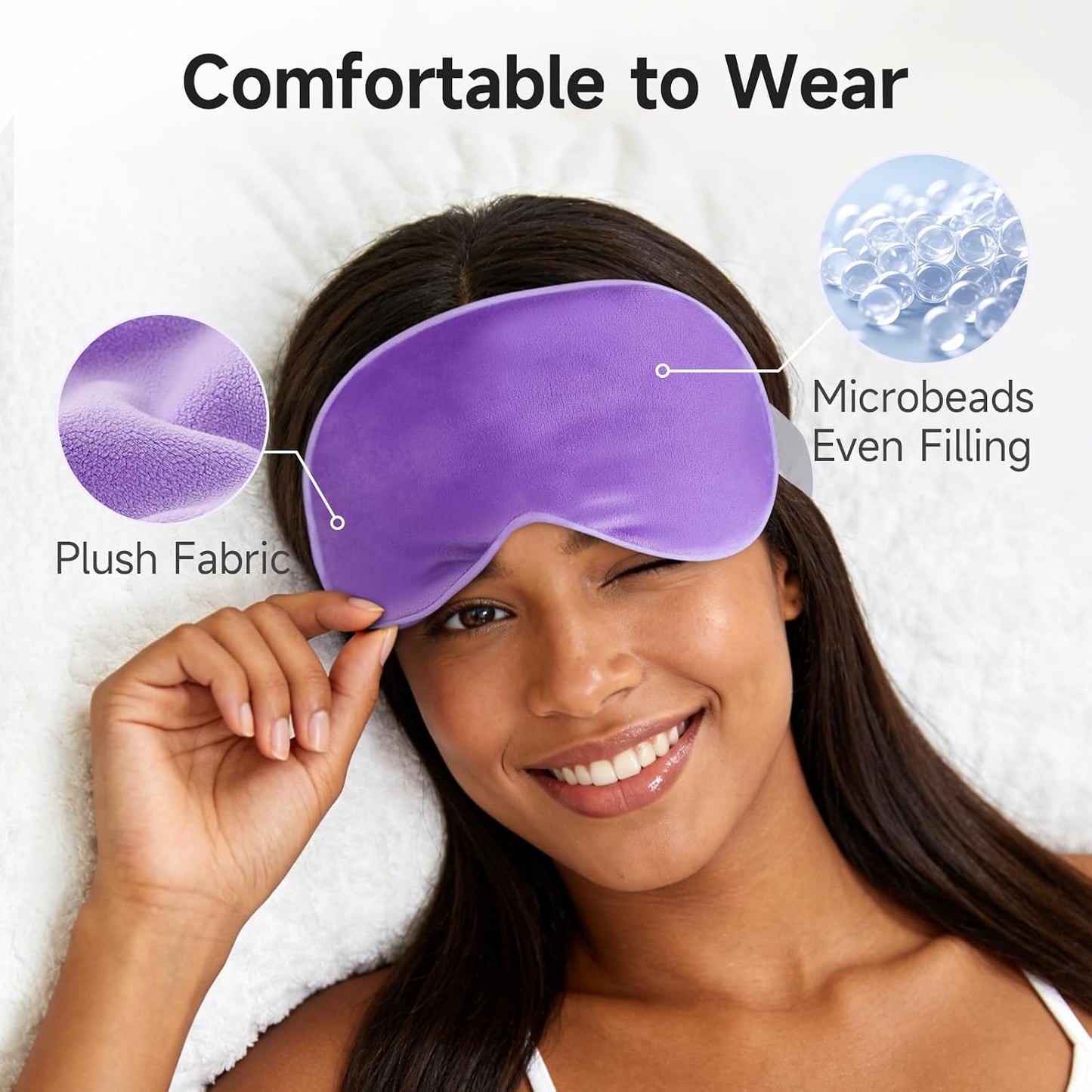 Umisleep Heated Eye Mask, Microwavable Moist Heat for Dry Eyes, MGD, Stye, Blepharitis and Chalazion, Warm Compress for Eyes, Weighted Eye Mask for Sinus Headache, Eye Heating Pad, Eye Warmer, Purple