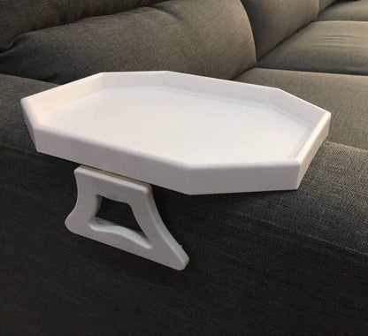 Sofa Arm Clip Table, Armrest Tray Table, Drinks/Remote Control/Snacks Holder … (Platic, Brown)