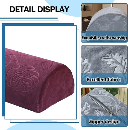 Half Moon Bolster Pillow for Legs, Knees, Lower Back and Head, Lumbar Support Pillow for Bed, Sleeping | Semi Roll for Ankle and Foot Comfort - Machine Washable Cover(@10,42x18x10cm/16.5x7x4in)