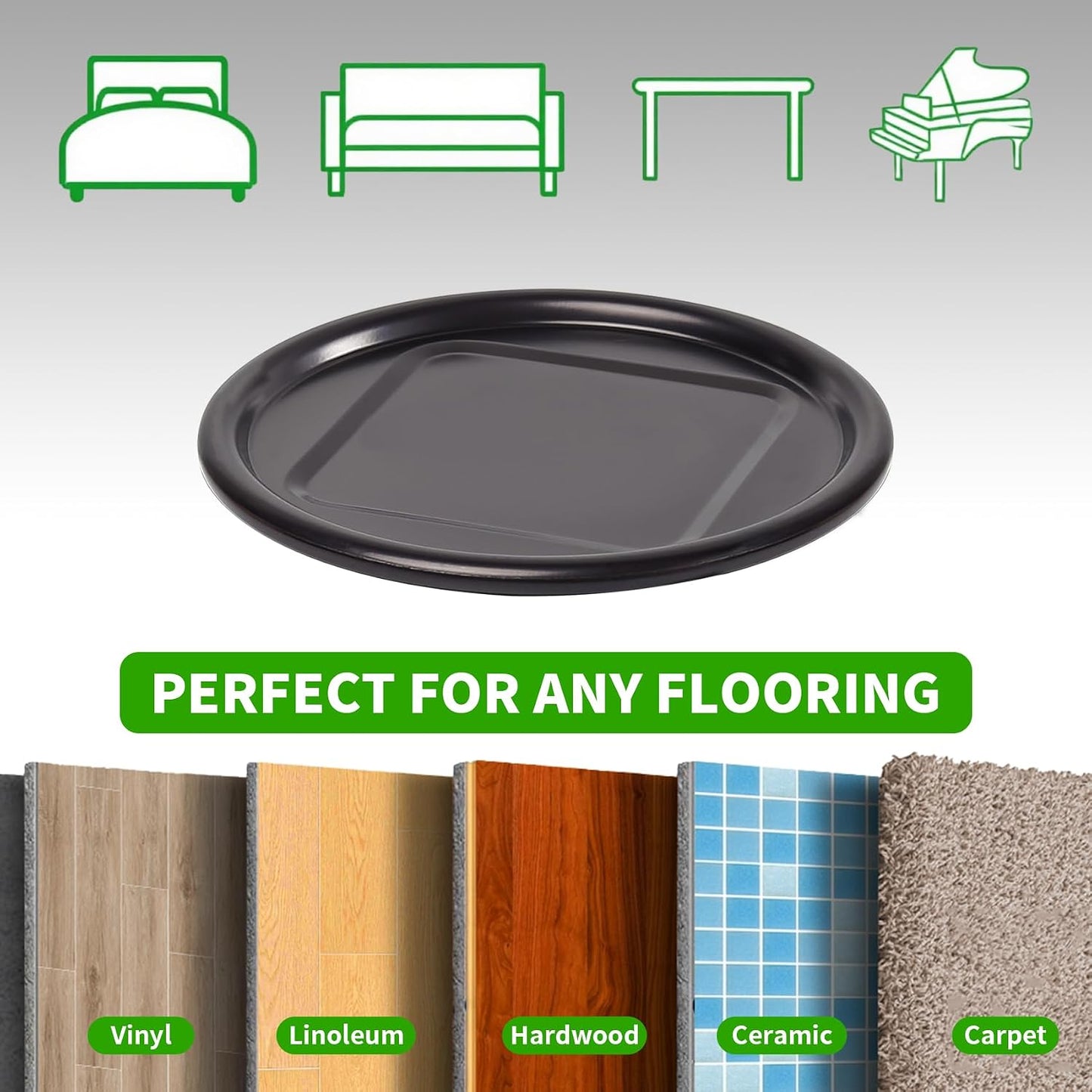 1 5/8" Round Carpet Bottom Furniture Caster Cups Furniture Coasters 24 Pack | Reusable Furniture Pads for Hardwood Floors, Carpet Sliders Floors Protectors to Tile or Laminate from Scratches, Brown/Gray