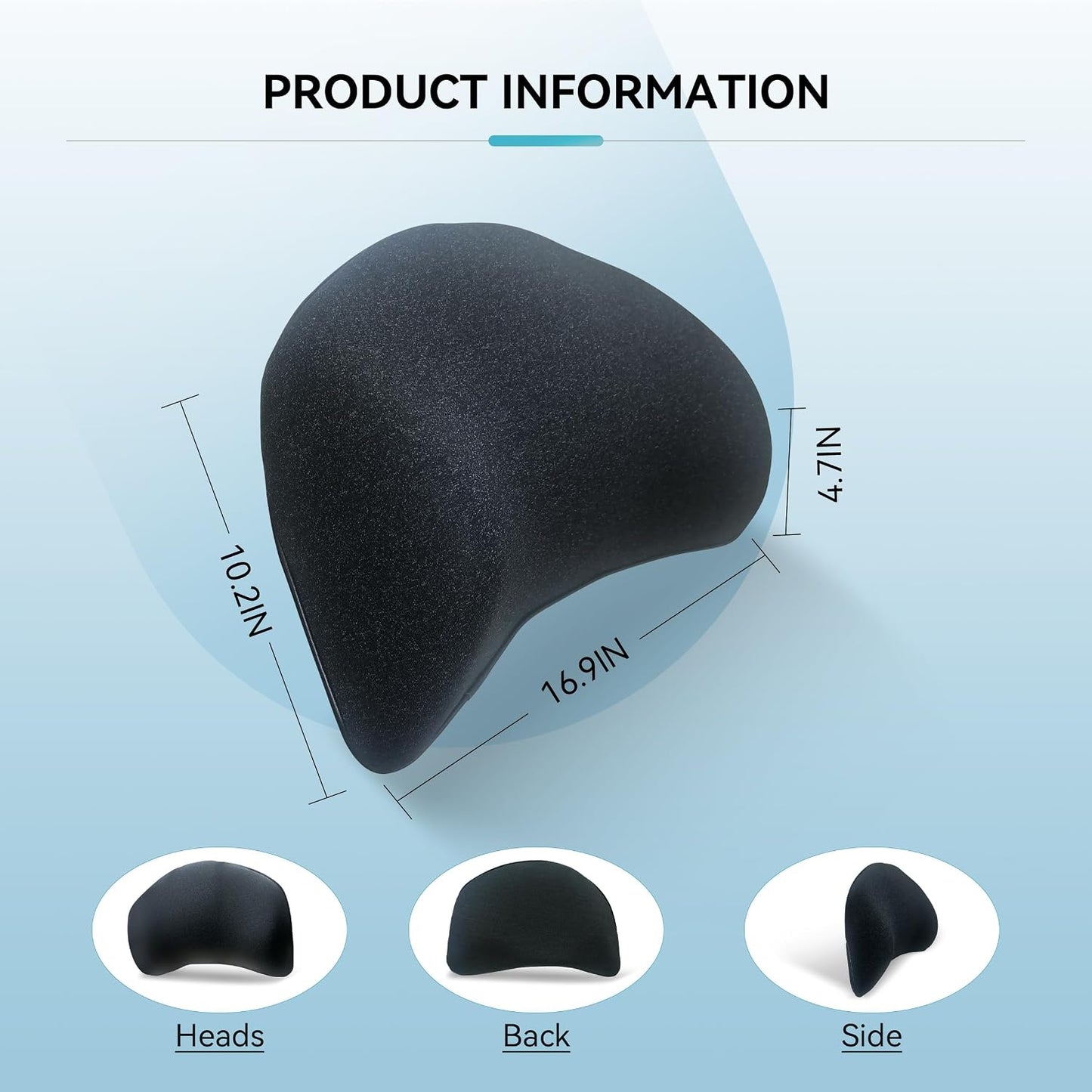 Super Cozy Lumbar Support Pillow for Car/Office Chair, 100% Memory Foam | Lumbar Pillow with Breathable Removable Cover, Ergonomic Design - Back Support for Back Pain Relief(Adjustable Strap, Black)