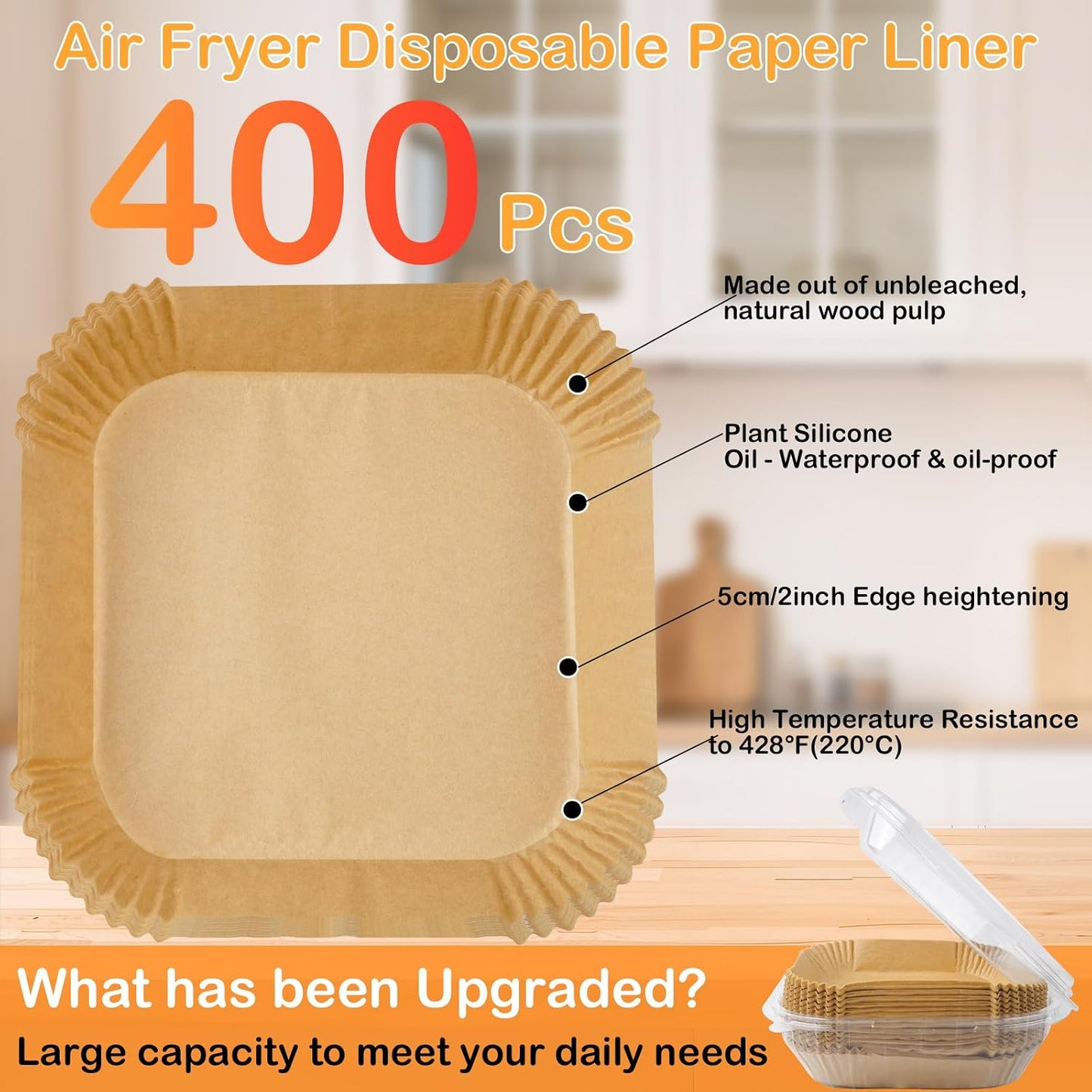 200PCS Air Fryer Liners for Ninja: Higher Non-Stick Disposable Parchment Paper Liner for Ninja DZ201/DZ401 Dual Airfryer Baking - Food Grade Ninja Air fryer Accessories (Rectangle - 8.6 x 5.5 inch)