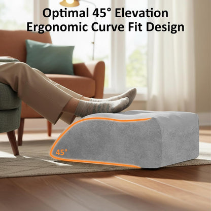 Portable Inflatable Wedge Leg Elevation Pillow - Foldable 45 Degree Wedge Leg Bolster Pillow Use in Bed, Adjustable Incline for Sleeping,Travel,Back Support,Reduce Swelling, Improve Circulation (Grey)