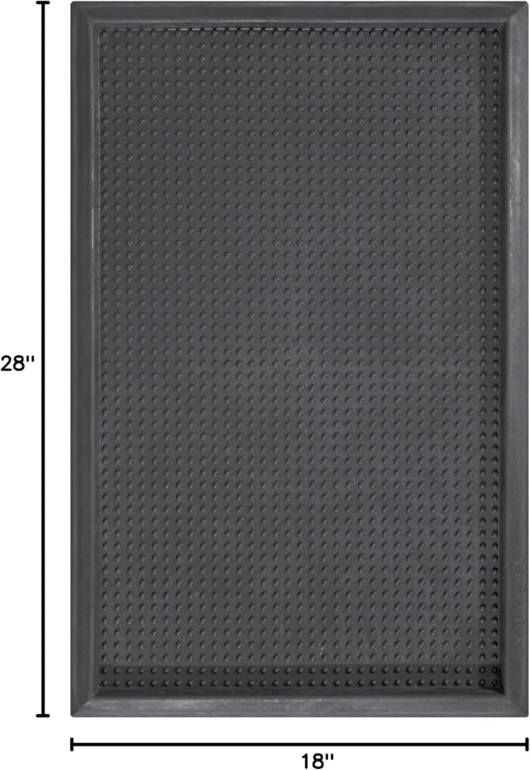 Ottomanson Indoor/Outdoor Boot Tray Non-Slip Doormat Modern Entryway Mat for Entryway Patio Backyard Garage, 18" x 28", Black