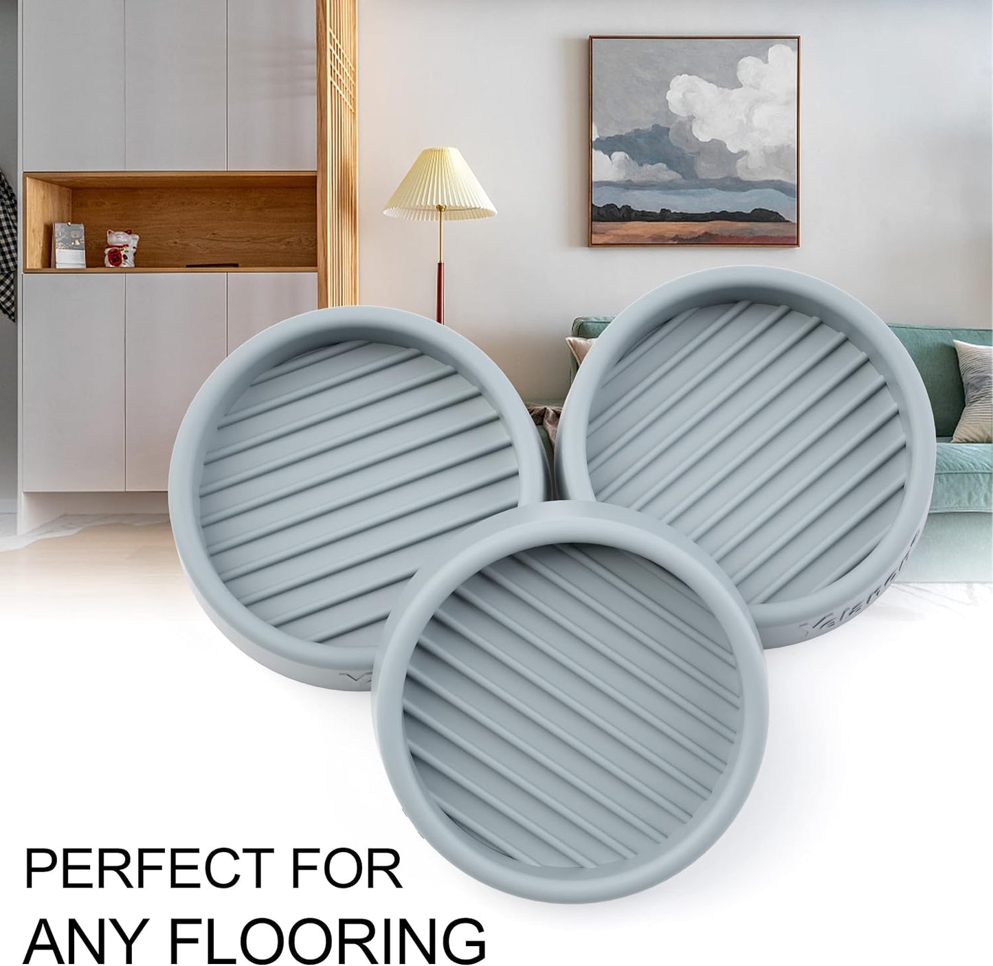 Non Slip Furniture Pads for Hardwood Floors -8 Pcs 3” Furniture Coasters Cups, Anti Skid Furniture Grippers Rubber Feet, Floor Protectors for Furniture Bed Couch Stoppers
