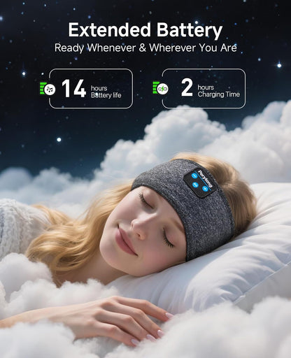 Perytong 2 Pack Sleep Headphones, Sleeping Headphones | Bluetooth Headband with Ultra-Thin HD Stereo Speaker, Wireless Headphone for Sports, Insomnia, Yoga, Air Travel, Meditation