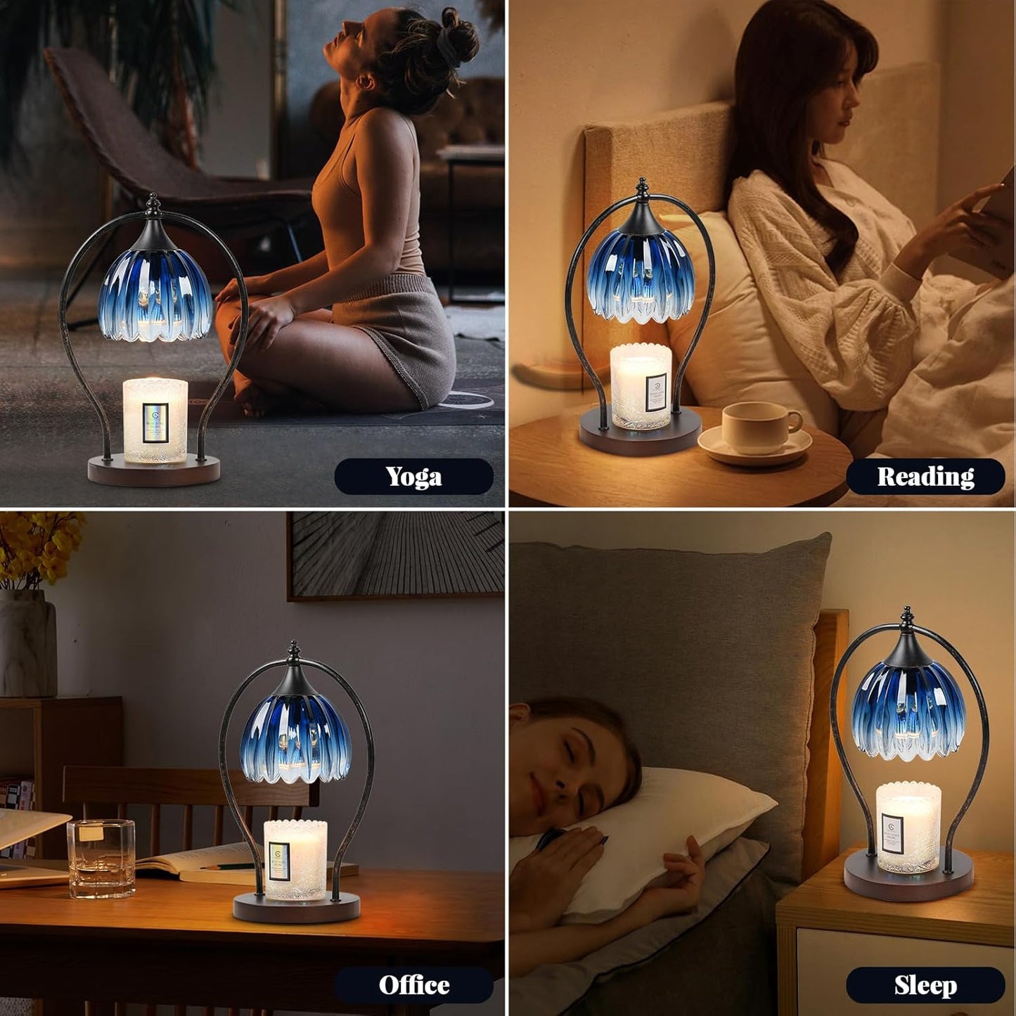 GOODBUY Candle Warmer Lamp with Timer Dimmable: Electric Candle Warmer Birthday Gifts for Women Mom - Candle Lamp Warmer House Warming Gifts New Home Decor - Wax Warmer for Jar Candles with 2 Bulbs