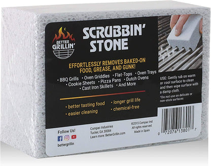 Better Grillin Scrubbin Stone Grill Cleaning Brick Block | Griddle Stone | Grill Stone Cleaning Block | Barbecue Grill Cleaner for BBQ, Griddle, & Racks