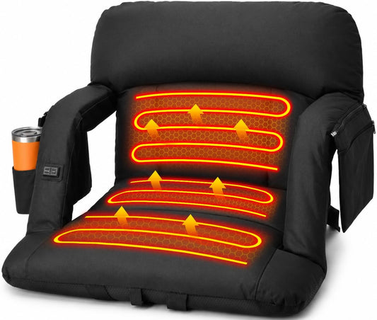 Suteck Heated Stadium Seats with Back Support 1 Pack, 23" Wide Sofa Style