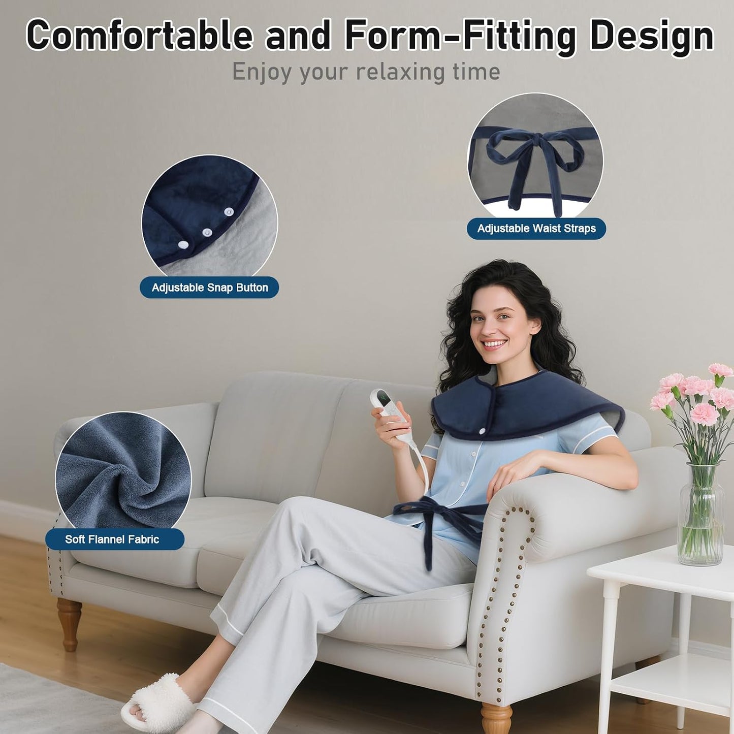 Heating Pad for Neck and Shoulders and Back Pain Relief, Large Size 24”X34” Electric Heating Pad with 9 Heat Setting & 4 Auto-Off Timers - Gifts for Women Men