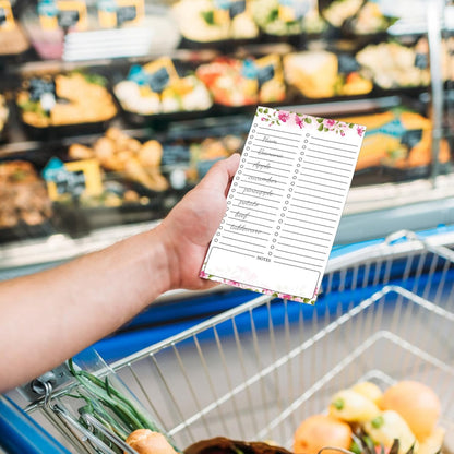 Thboxes 2 Pack Grocery List Magnet Pad for Fridge, 120 Sheets, Pen Holder | 4.5x7.5In Magnetic Grocery List Pad for Fridge, Full Back Shopping Checklist, Notepad for Kitchen, Home Office, Parents, Kids