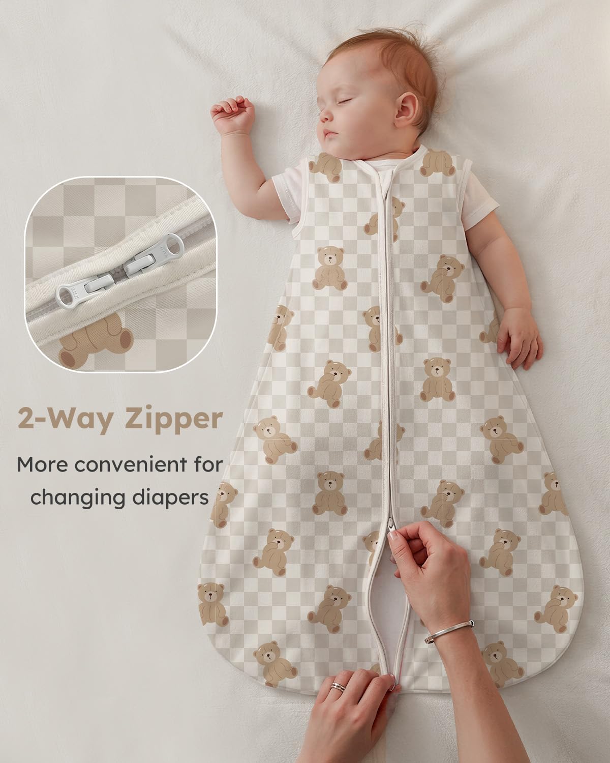 Yoofoss Baby Sleep Sack 0-6 Months Wearable Blanket for Babies 100% Organic Cotton 2-Way Zipper TOG 0.5 Toddler Sleeping Sack 3 Pack, Sleep Sacks