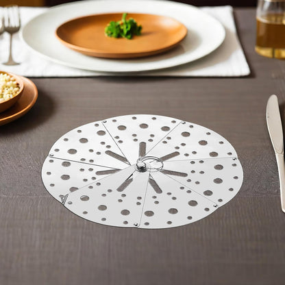 BESTonZON Adjustable Stainless Steel Overflow Lid Multifunctional Kitchen Spill Stopper Cover for Pots, Household Anti-spill Strainer Lid Suitable for Cooking and Boiling