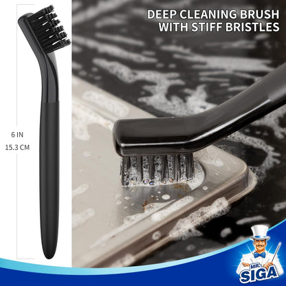MR.SIGA Grout Cleaner Brush Set, Detail Cleaning Brush Set for Tiles, Sinks | Grout scub brush, small grout cleaning brush for crevice