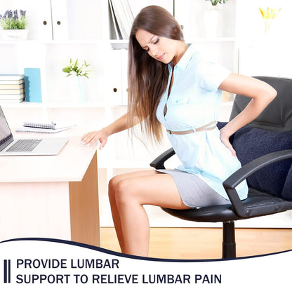 Queekay Fleece Lumbar Support Pillow 3 Section Back Pillow Office Chair for Back Support Comfortable Lumbar Cushion for Car Seat Pain Relief Sofa Rest(Black)