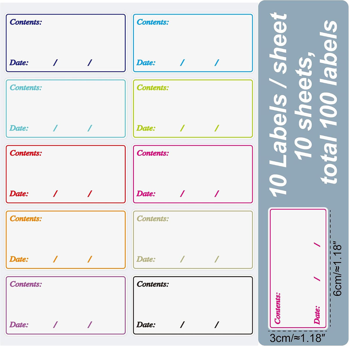 Hybsk Removable Freezer Labels Easy Peel Off - Frozen Food Storage Labels that Leave No Sticky Residue After Use (Type 1)