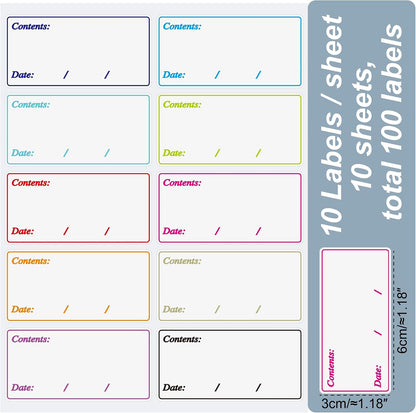 Hybsk Removable Freezer Labels Easy Peel Off - Frozen Food Storage Labels that Leave No Sticky Residue After Use (Type 1)